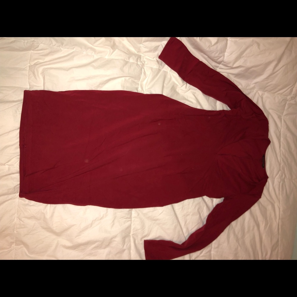 Express deep V midi dress